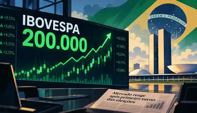 Ibovespa atinge 200 mil pontos e registra alta histórica após primeiro turno das eleições