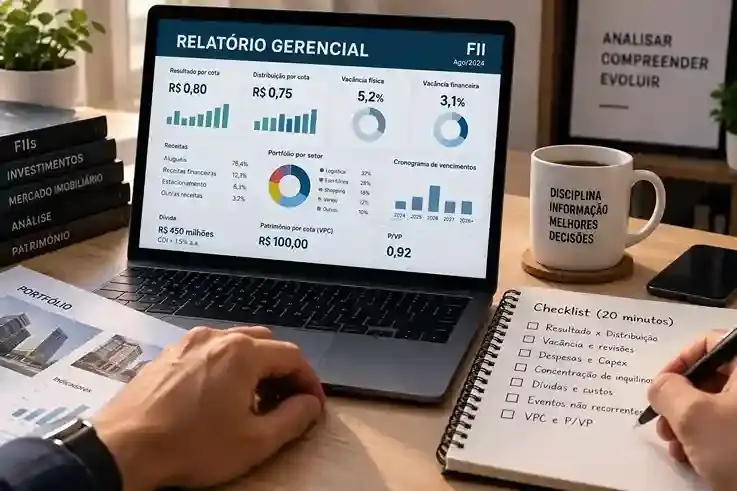 Decifre o relatório gerencial do seu FII em 20 minutos