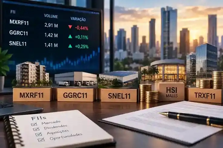 Movimentações dos fundos imobiliários em 15 de setembro de 2026